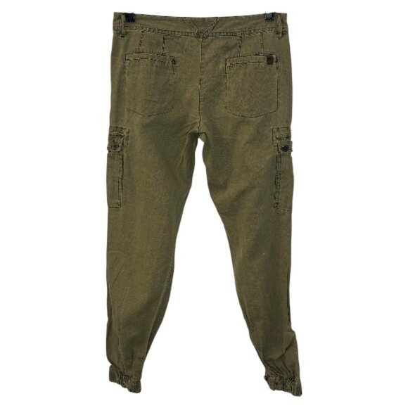 Roots slim fit cargo pants military green women's size 2 - Picture 2 of 4
